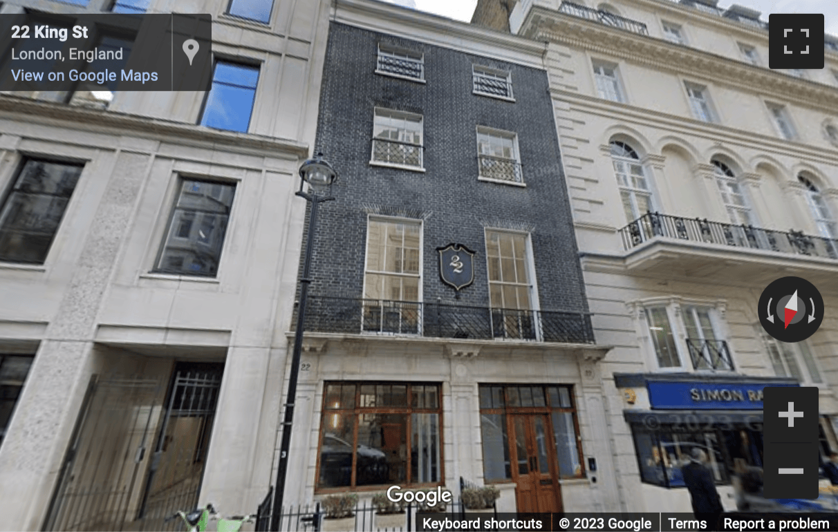 Street View image of 22 King Street, London, United Kingdom