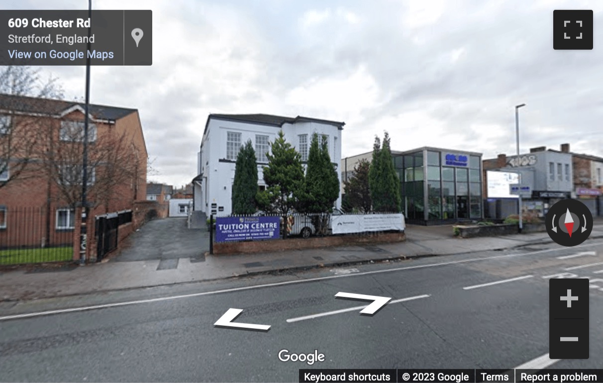 Street View image of 609 Stretford Road, Manchester