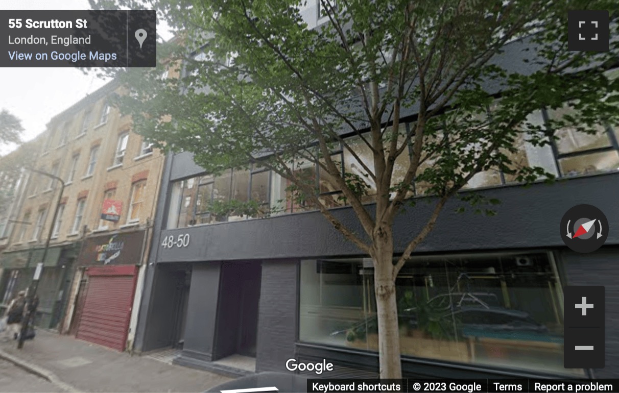 Street View image of 48-50 Scrutton Street, 2nd & 3rd Floor, London