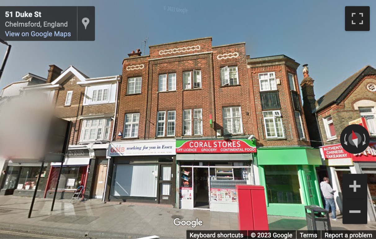 Street View image of 53 Duke Street, Chelmsford, East of England