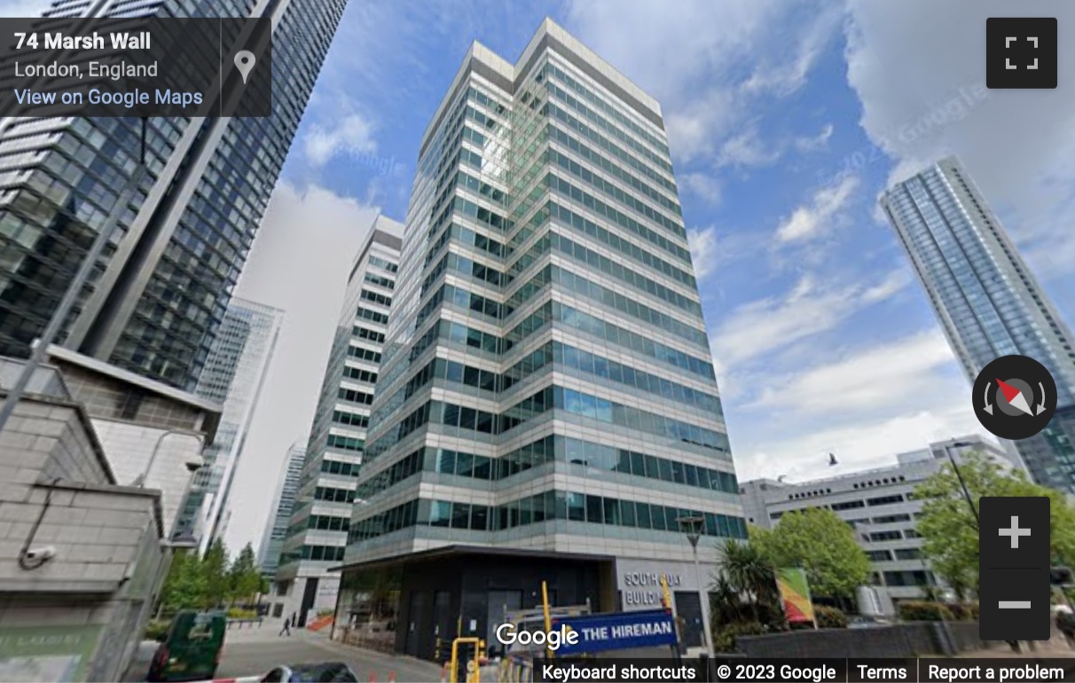 Street View image of 77 Marsh Wall, 3rd, 6th and 10th Floor, Sierra Quebec Bravo, London