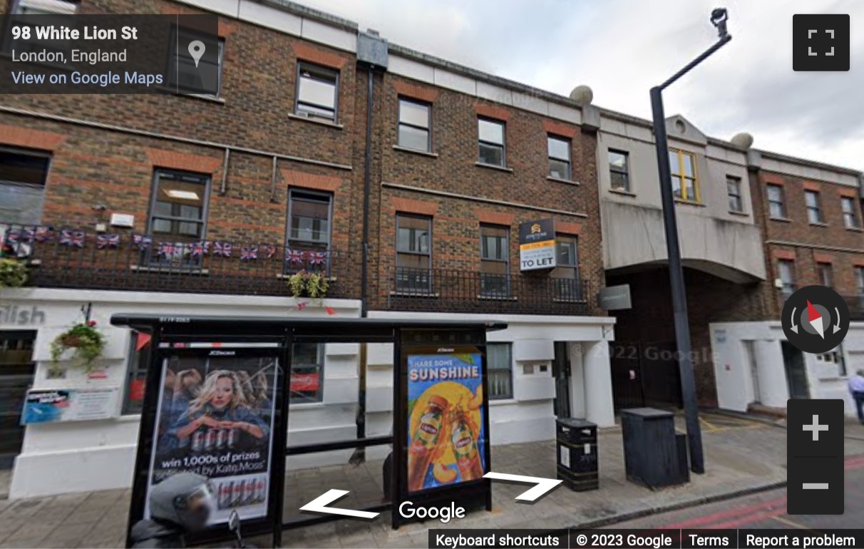 Street View image of 97 White Lion Street, London, Greater London