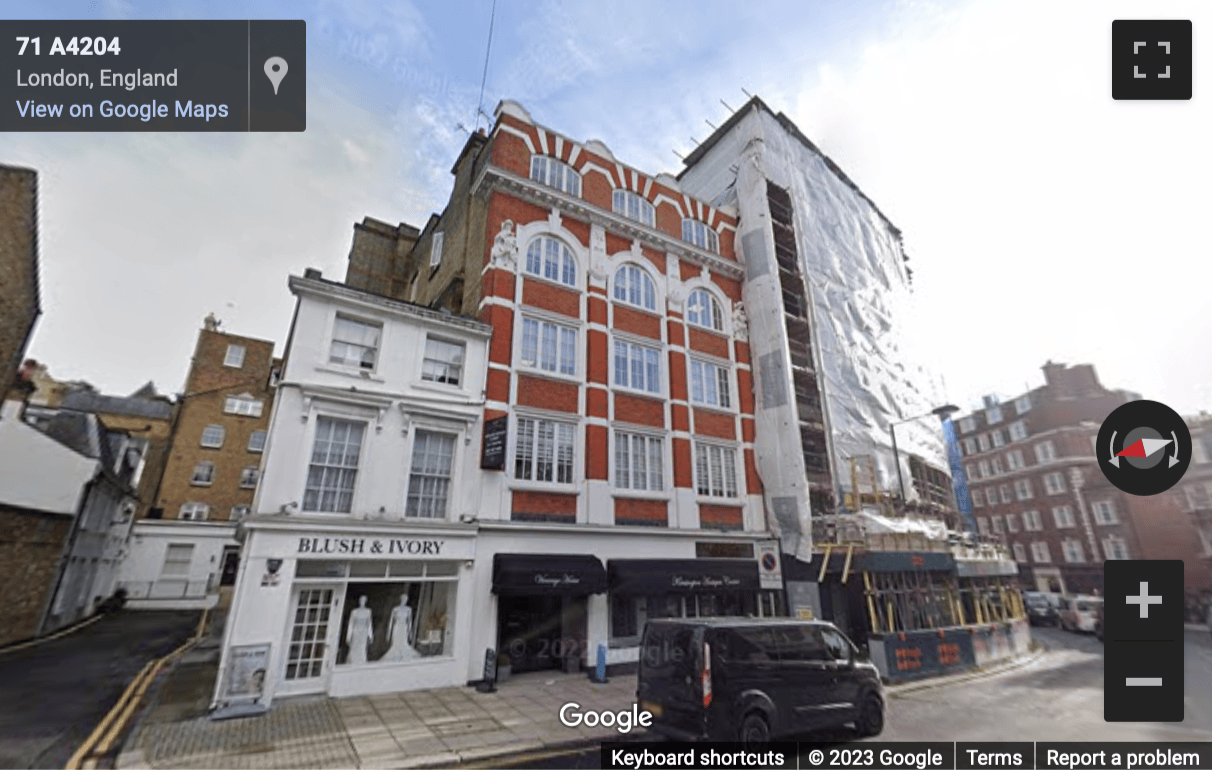 Street View image of Vicarage House, 58-60 Kensington Church Street, London