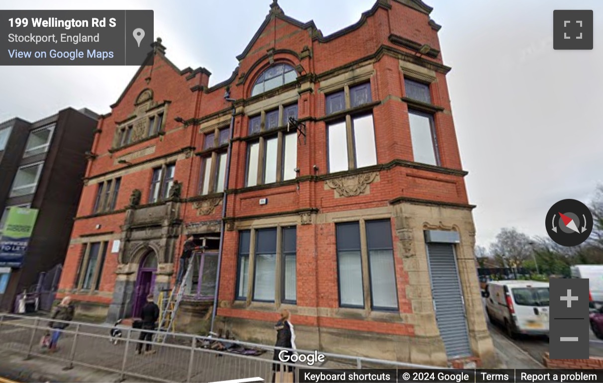 Street View image of Brookfield House, 193-195 Wellington Road South, Stockport, Greater Manchester