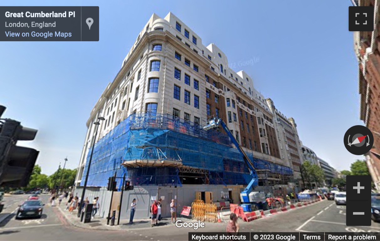 Street View image of 1-4 Marble Arch, 1 Great Cumberland Place, London