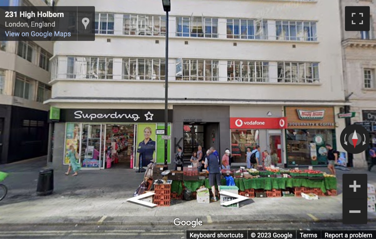 Street View image of 229-231 High Holborn, Beyond Kingsbourne House, London