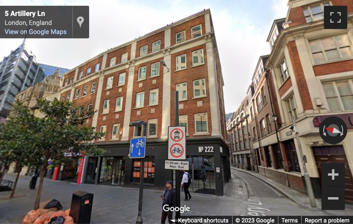 Street View image of 222 Bishopsgate, London