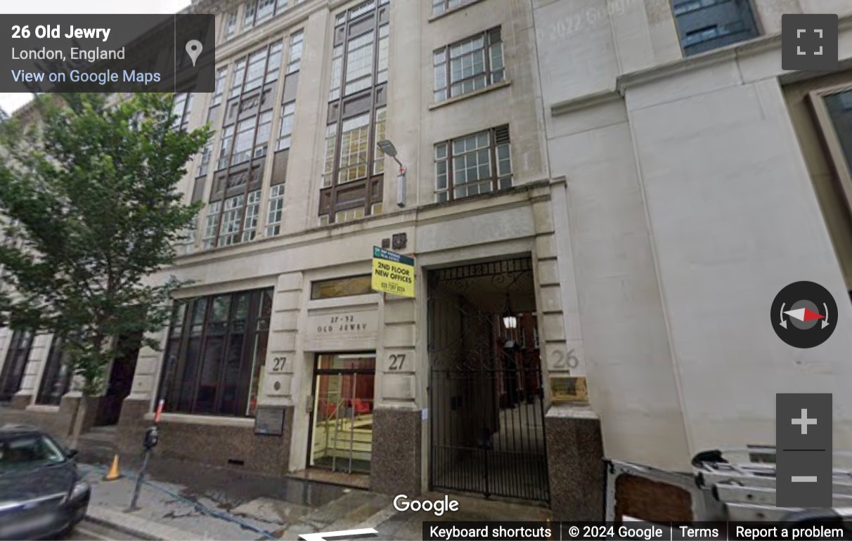 Street View image of 27 Old Jewry, Central London, EC2R, UK