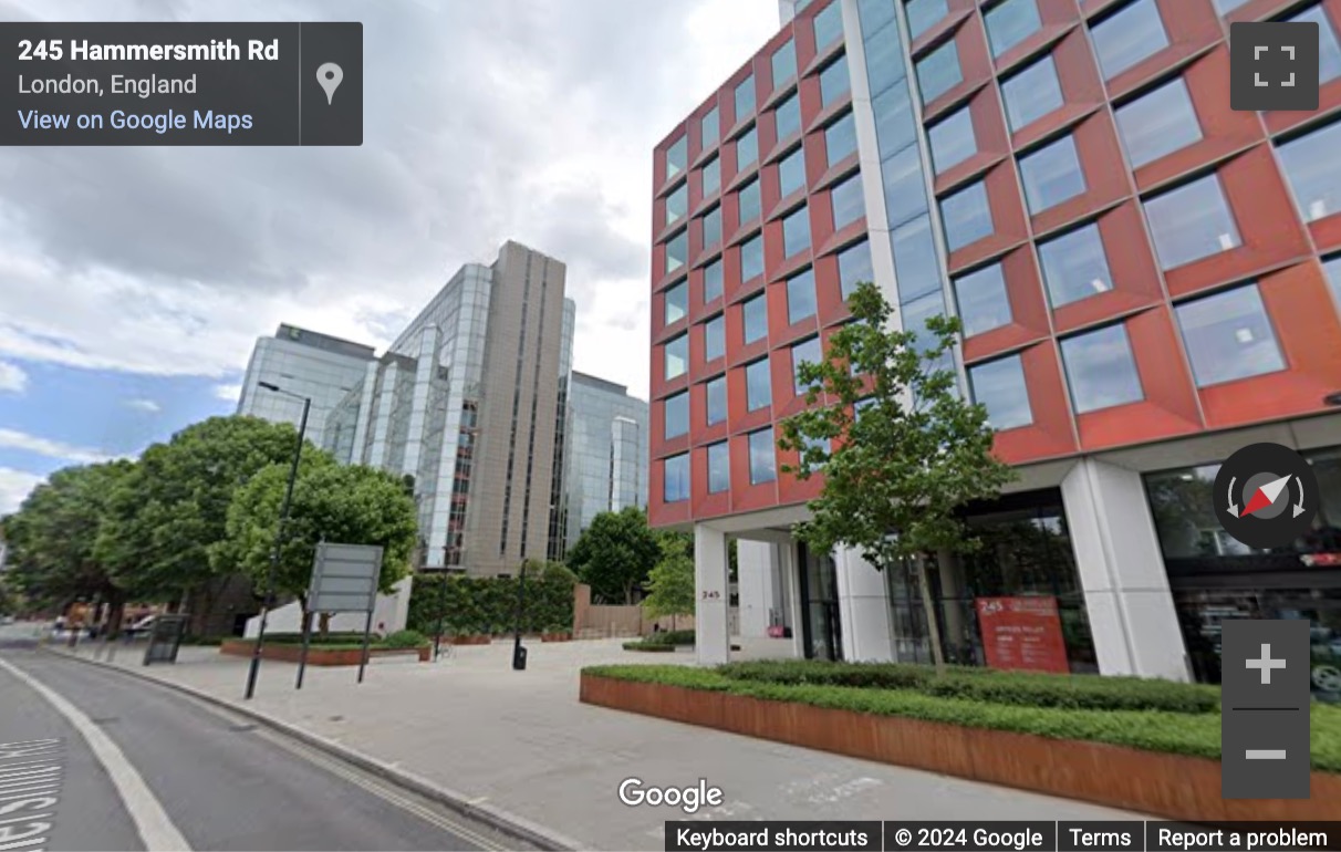 Street View image of 245 Hammersmith Road, Floor 1st & 2nd, Central London, W6, UK