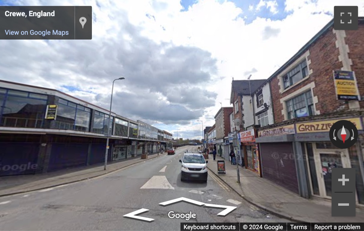 Street View image of 23-25 Market Street, Crewe, Cheshire