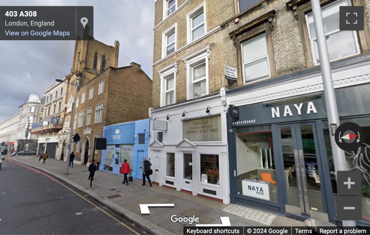 Street View image of 262a Fulham Road, Chelsea Chambers, Central London, SW10, UK