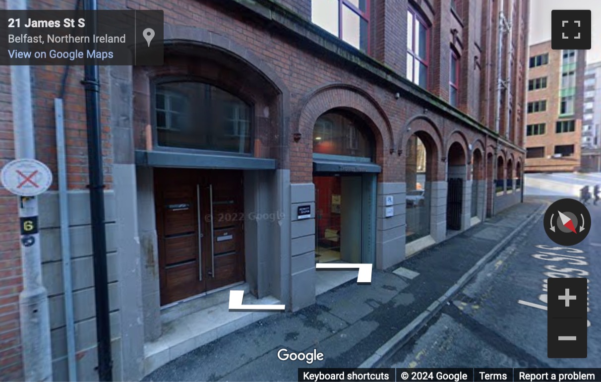 Street View image of Thomas House, 14-16 James Street South, Belfast, Northern Ireland