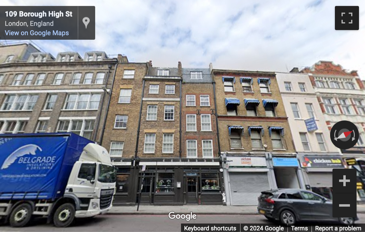 Street View image of 70 Borough High Street, Borough Townhouse, London