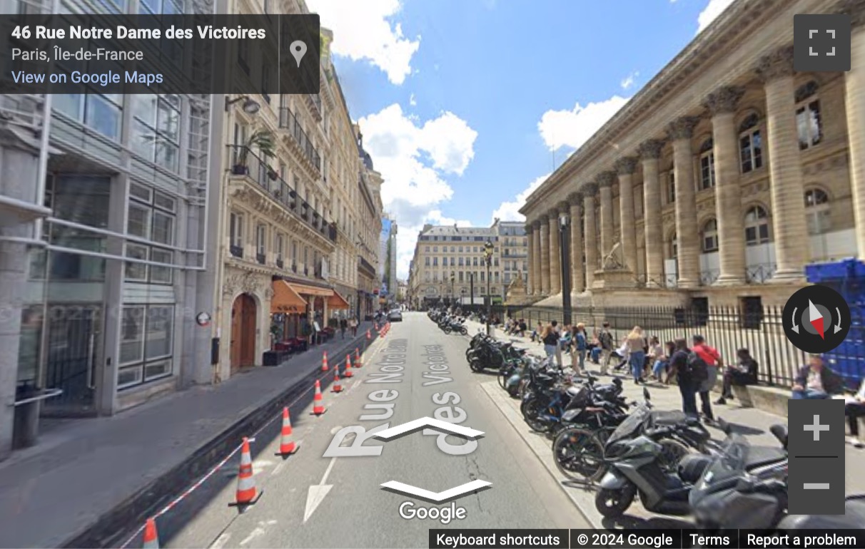 Street View image of 42 Rue Notre Dame Des Victoires, Paris