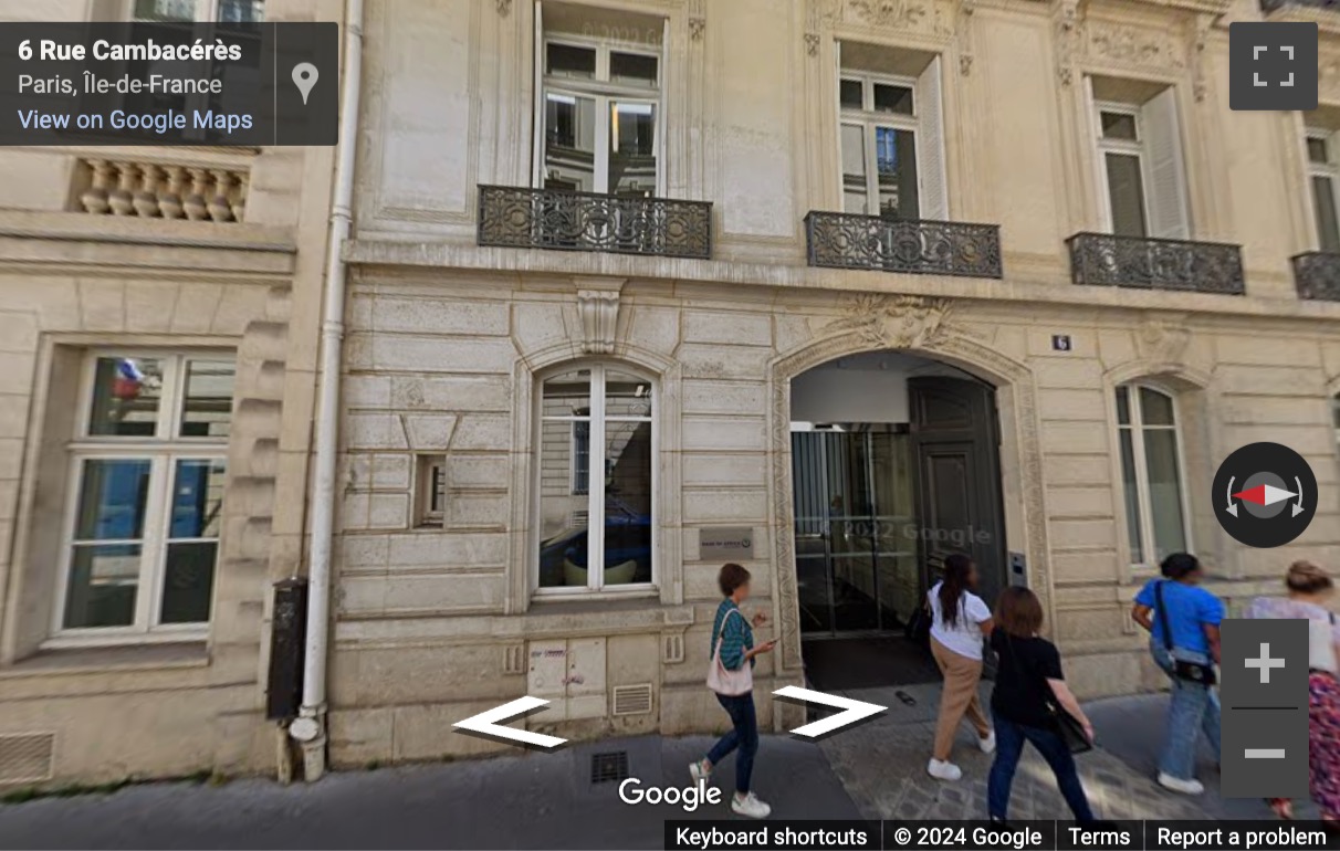 Street View image of 6 Rue Cambacérés, Paris