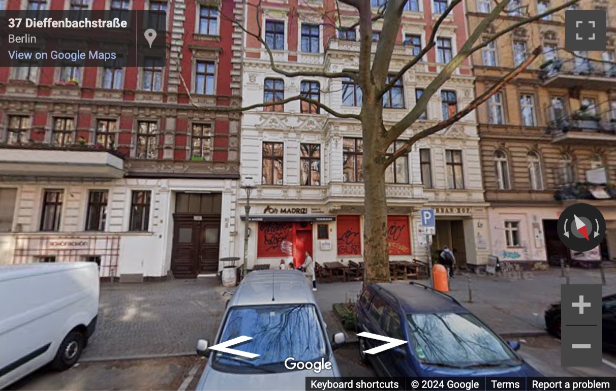 Street View image of Dieffenbach Straße 36, Berlin, Brandenburg