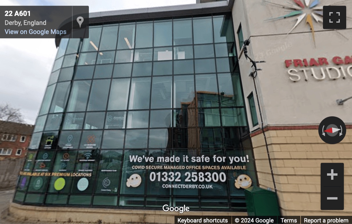 Street View image of Ford Street, Friar Gate Studios, Derby