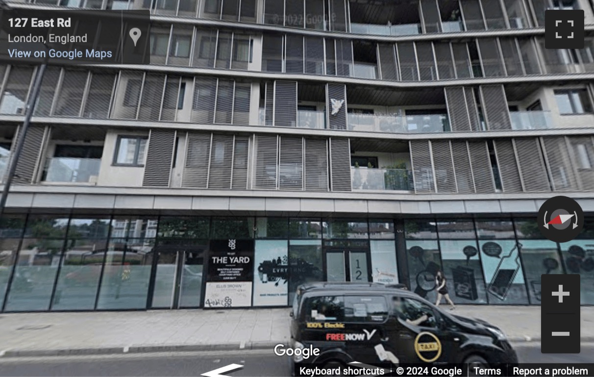 Street View image of 122 East Road, Unit 2, The Yard, Central London, N1, UK