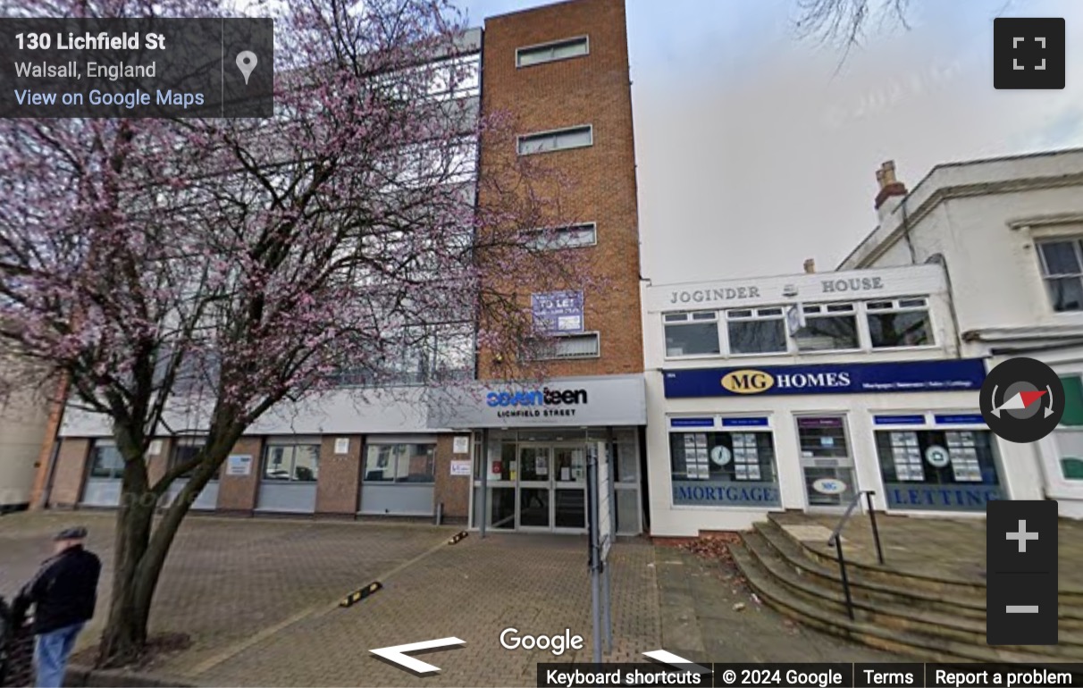 Street View image of 17 Lichfield Street, Walsall, West Midlands