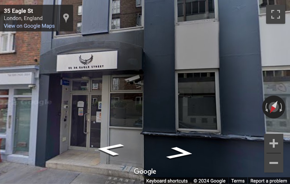 Street View image of 35-36 Eagle Street, Adler House, Central London, WC1R, UK