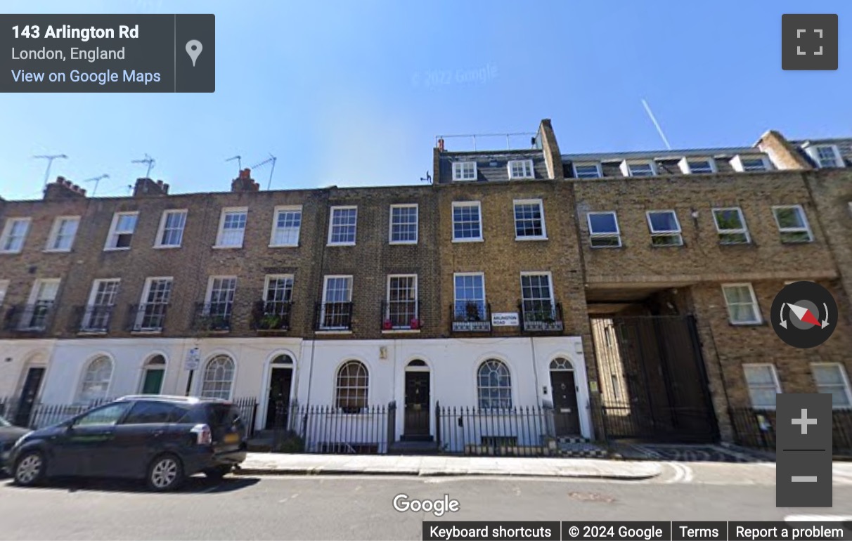 Street View image of 147 Arlington Road, Central London, NW1, UK