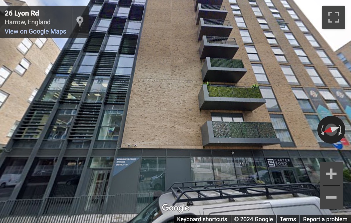 Street View image of Unit 6, Bradbury’s Court, Lyon Road, Harrow, Greater London, HA1, UK