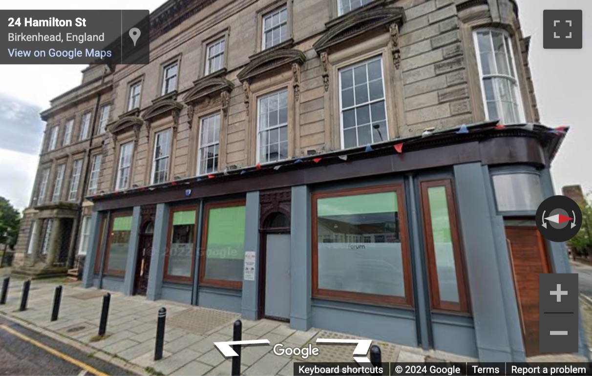 Street View image of 24-28 Hamilton Street, 2nd & 3rd Floors, Atlantic House, Birkenhead, Merseyside