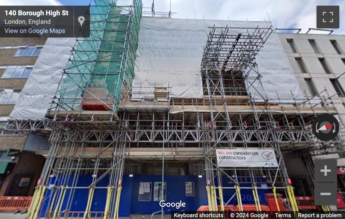 Street View image of 140 Borough High Street, Central London, SE1, UK