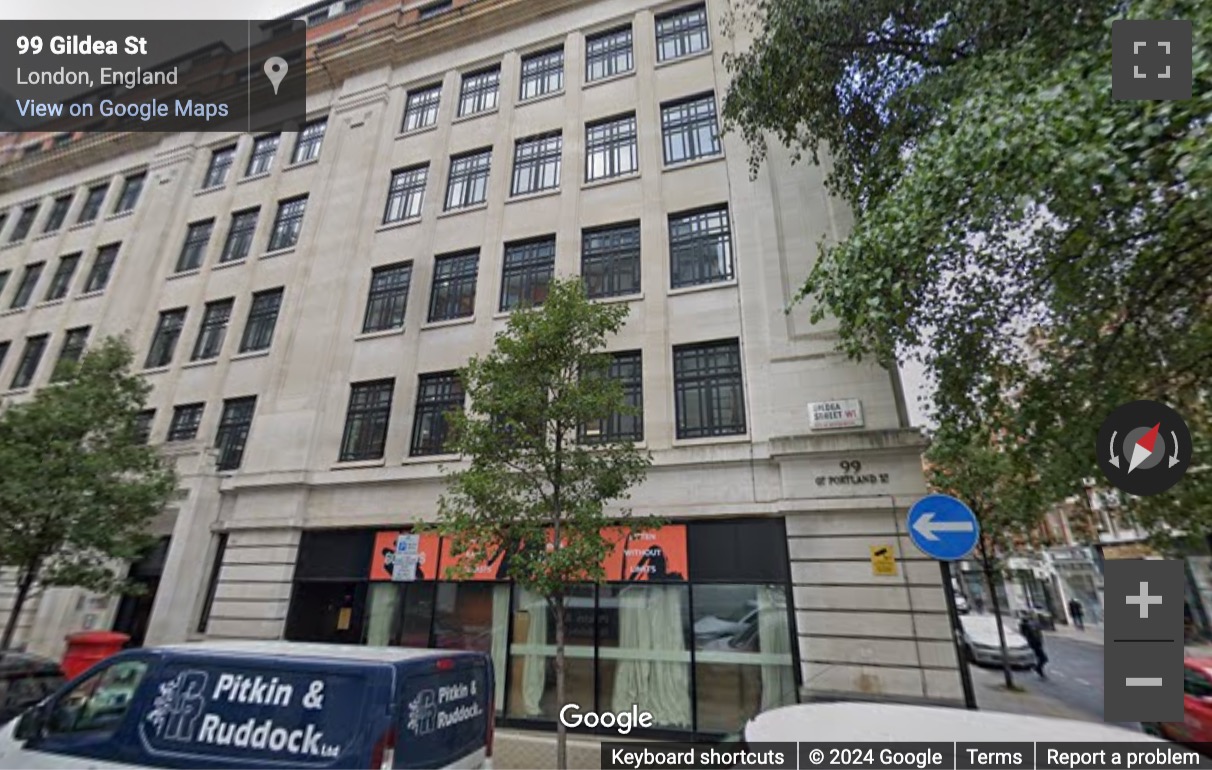 Street View image of 99 Great Portland Street, Wogan House, Central London, W1W, UK