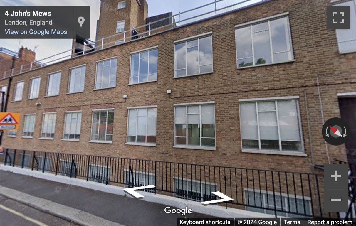 Street View image of 21a St John Street, Bedford House, Central London, EC1M, UK