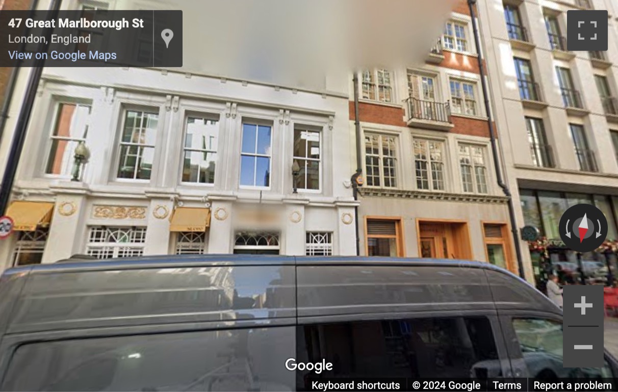 Street View image of 46a Great Marlborough Street, Central London, W1F, UK