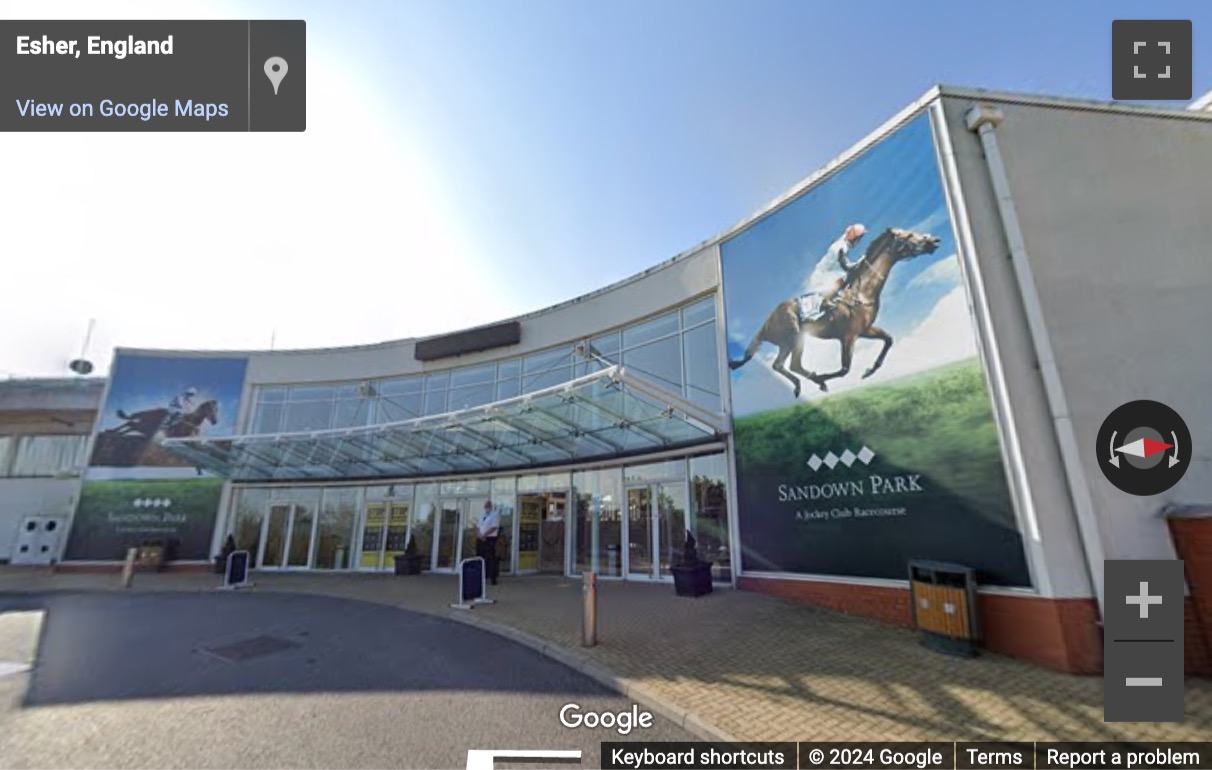 Street View image of Sandown Park Racecourse, Portsmouth Road, Surrey, Esher