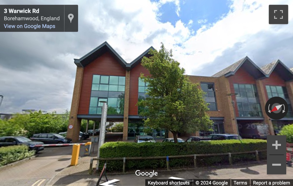 Street View image of Borehamwood Business Centre, 5 Oaks Court, Warwick Road, Borehamwood, Hertfordshire