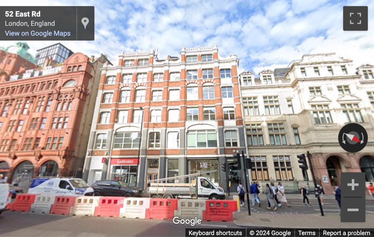 Street View image of 124-128 City Road, Central London, EC1V, UK