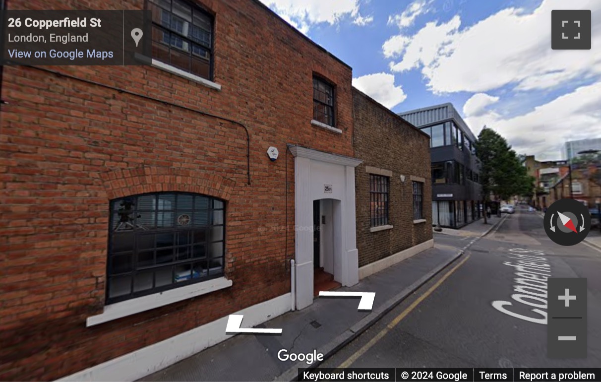 Street View image of 25 Copperfield Street, Central London, SE1, UK