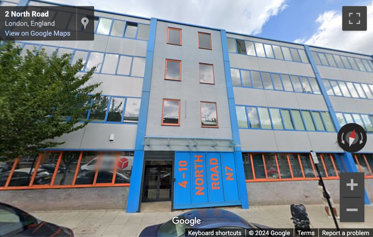 Street View image of 4-10 North Road, Central London, N7, UK