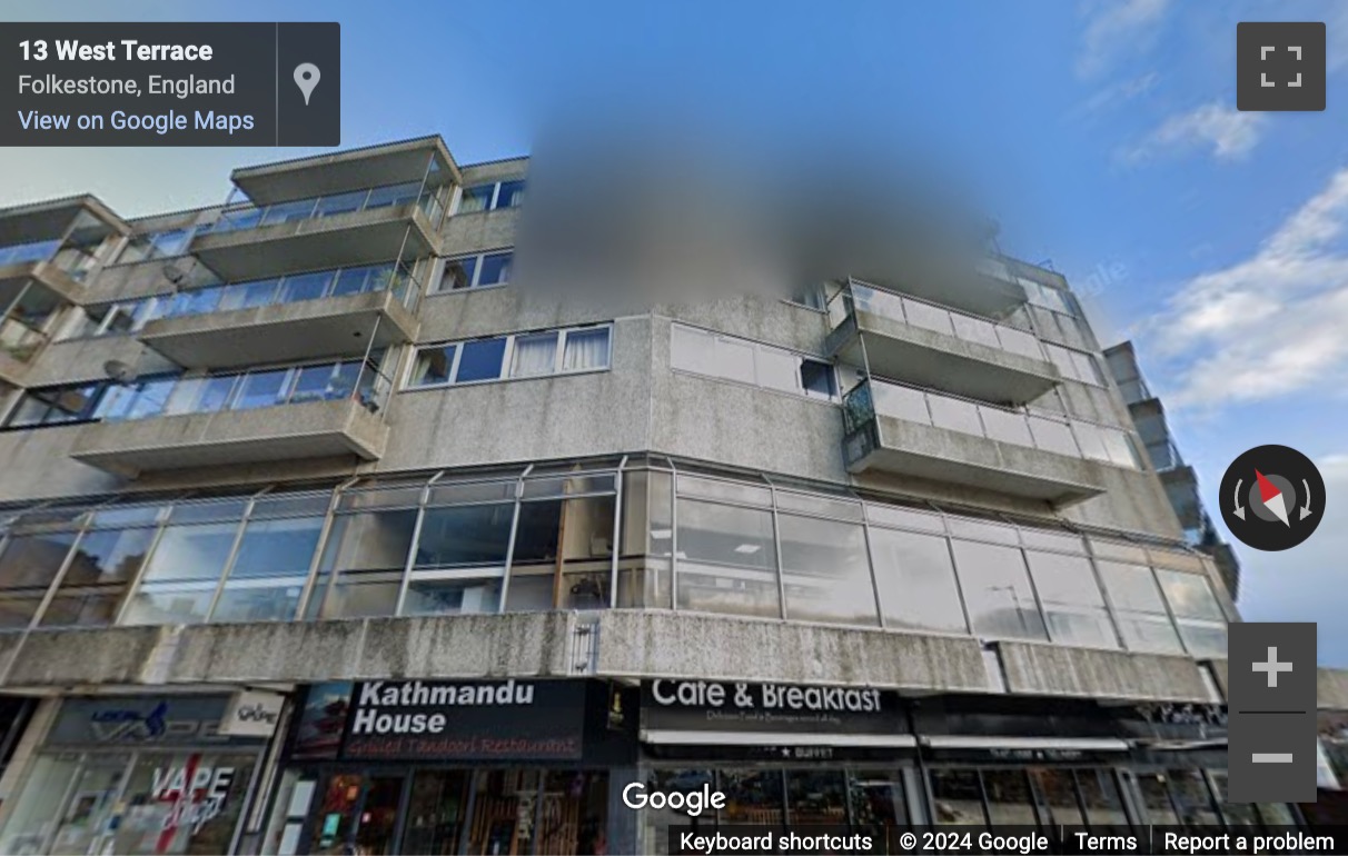 Street View image of Folkestone Business Hub, West Terrace, Folkestone, Kent