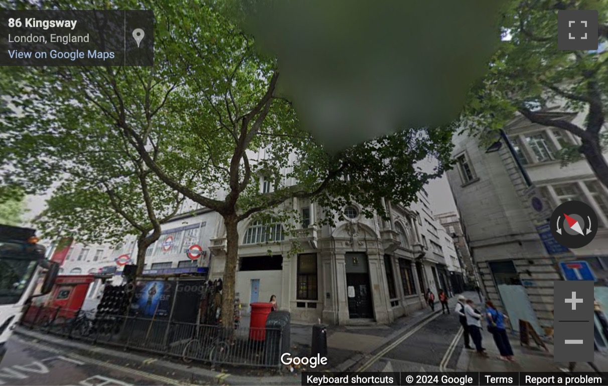 Street View image of 88 Kingsway, Central London, WC2B, UK