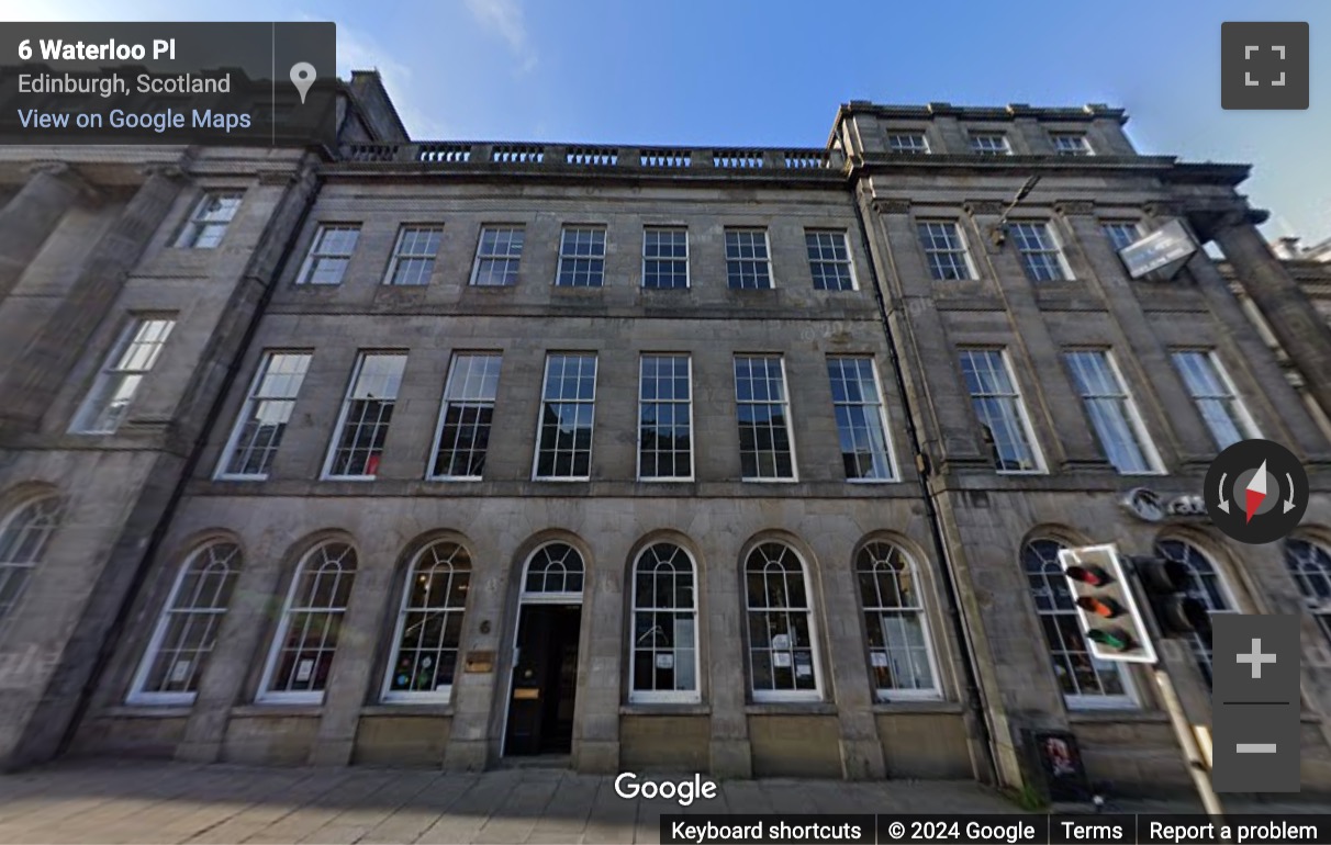 Street View image of 6 Waterloo Place, Edinburgh, Lothian