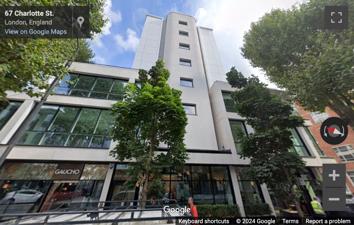 Street View image of 60 Charlotte Street, Central London, W1T, UK