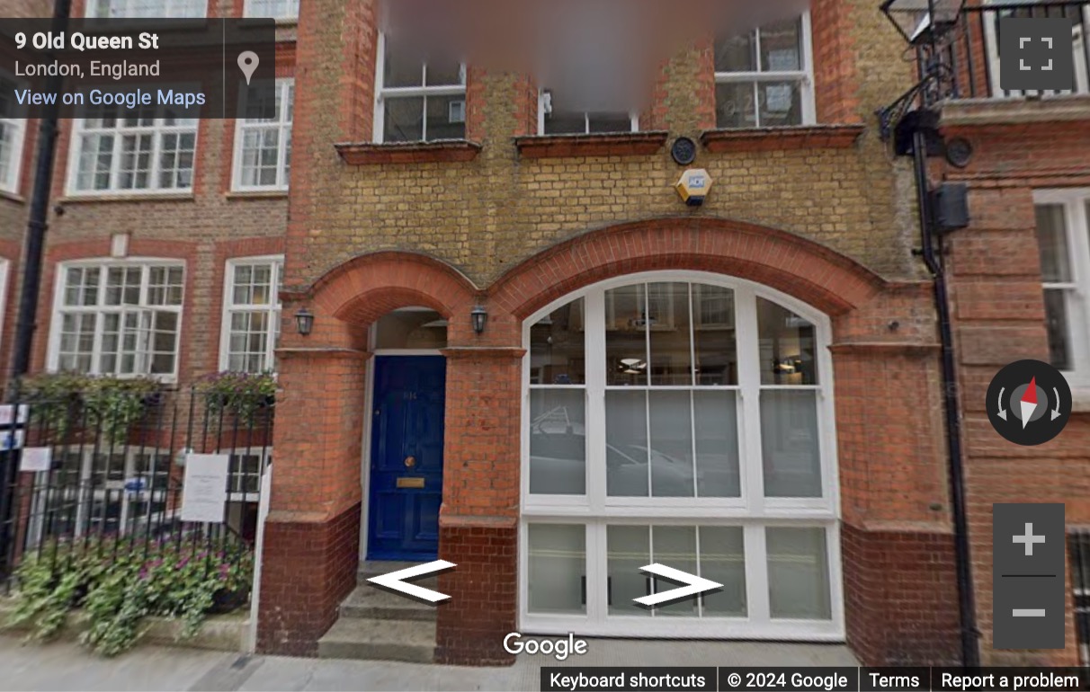 Street View image of 14 Old Queen Street, Central London, SW1H, UK