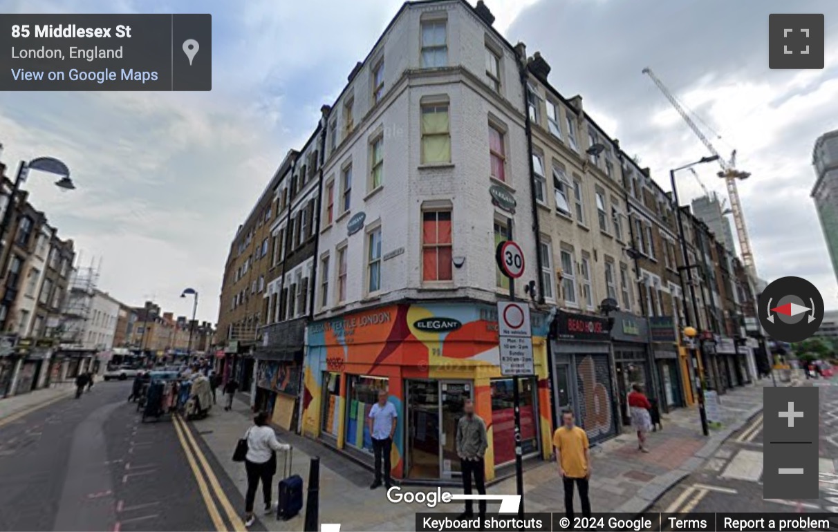 Street View image of 16-18 Middlesex Street, Central London, E1