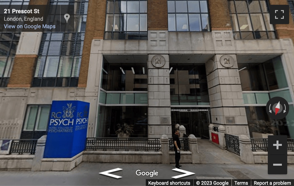 Street View image of 21 Prescot Street, Tower hamlets, East Central London, E1, UK