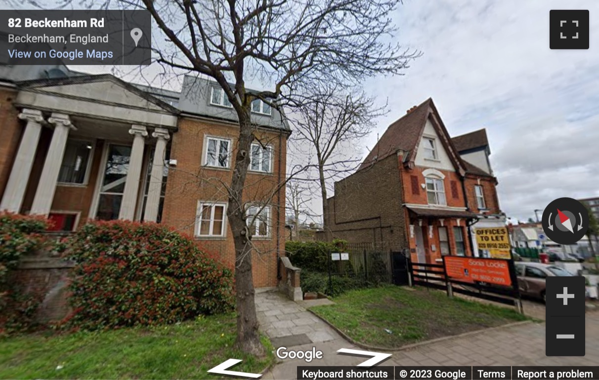 Street View image of 78 Beckenham Road, Beckenham, Southern London, BR3, UK