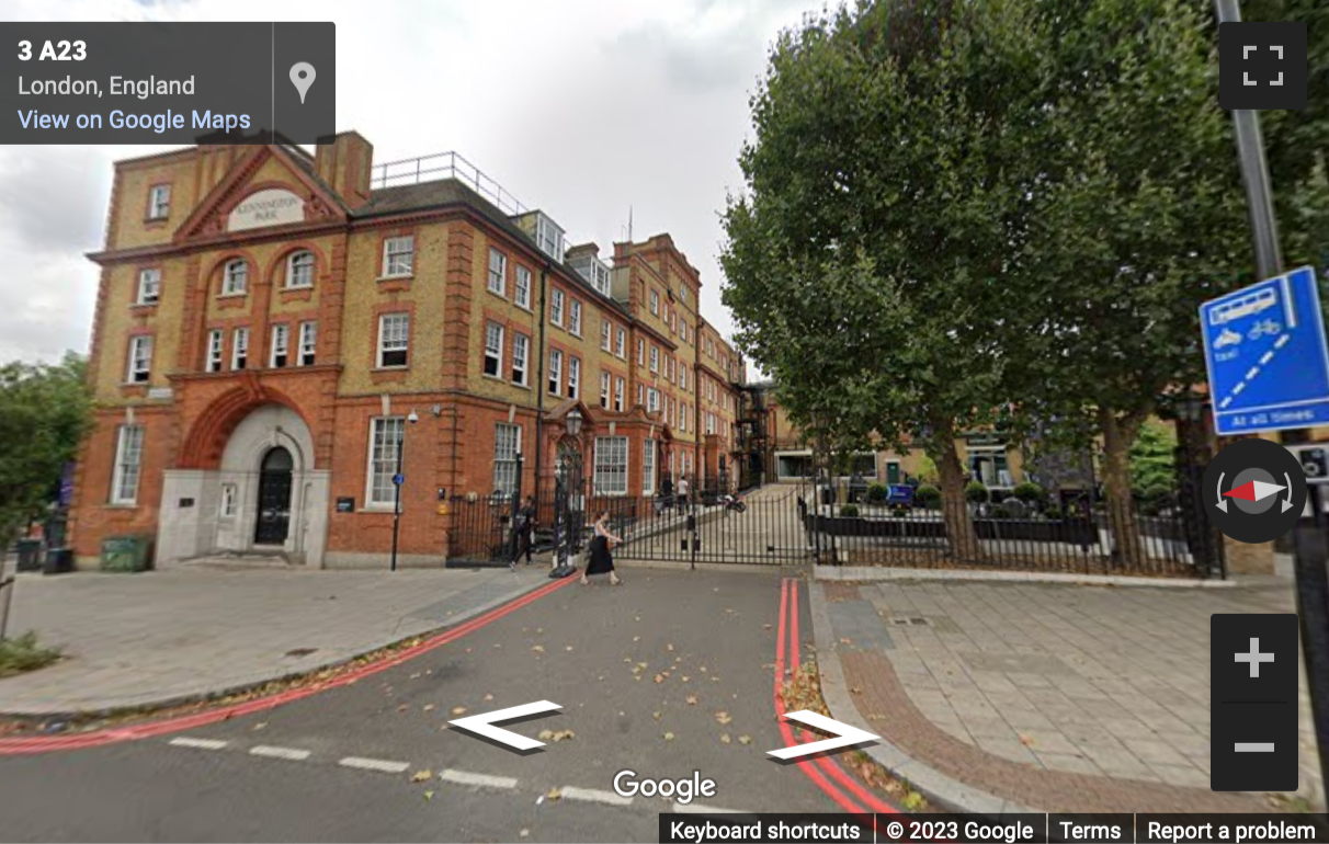 Street View image of Kennington Park, Brixton Road, Central London, SW9