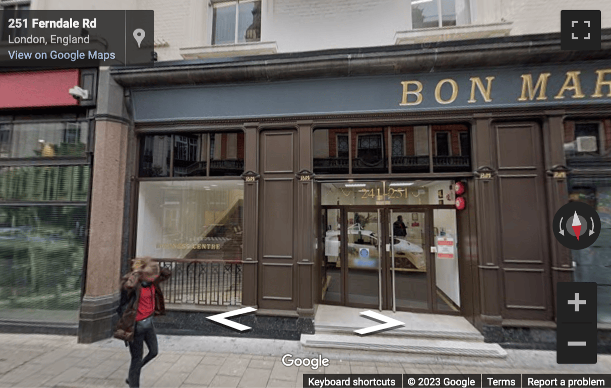 Street View image of 241/251 Ferndale Road, Brixton, Lambeth, South London, SW9, UK