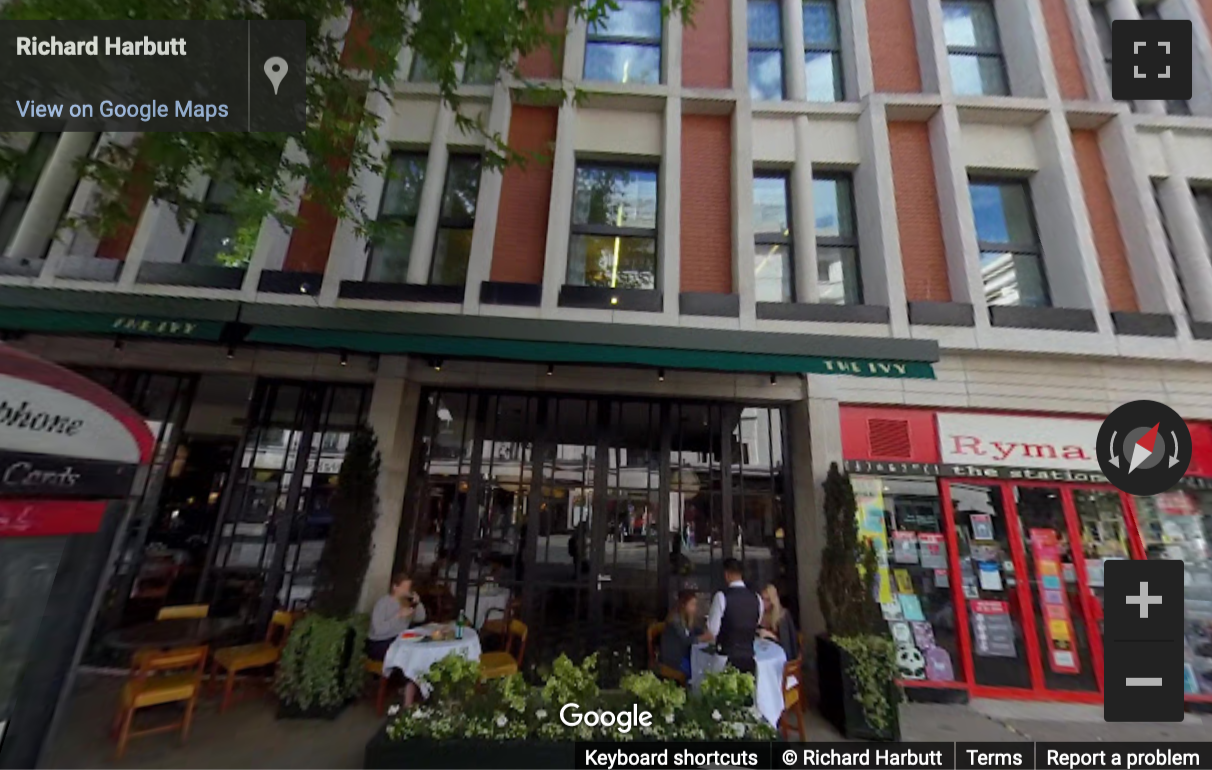 Street View image of 96 Kensington High Street, London, W8 (in a residential area), Central London