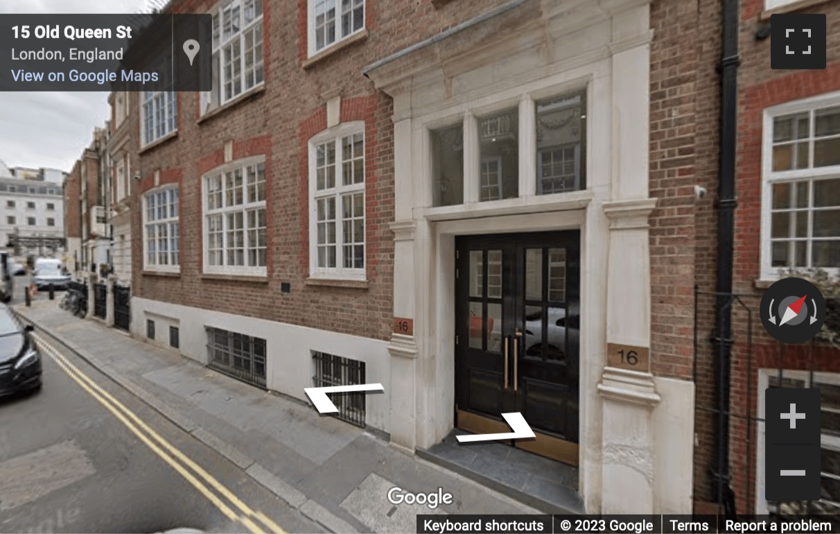 Street View image of 16 Old Queen Street, Victoria, Central London, SW1H, UK