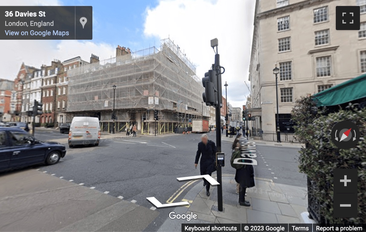 Street View image of 53 Davies Street, Mayfair, Central London, W1K, UK