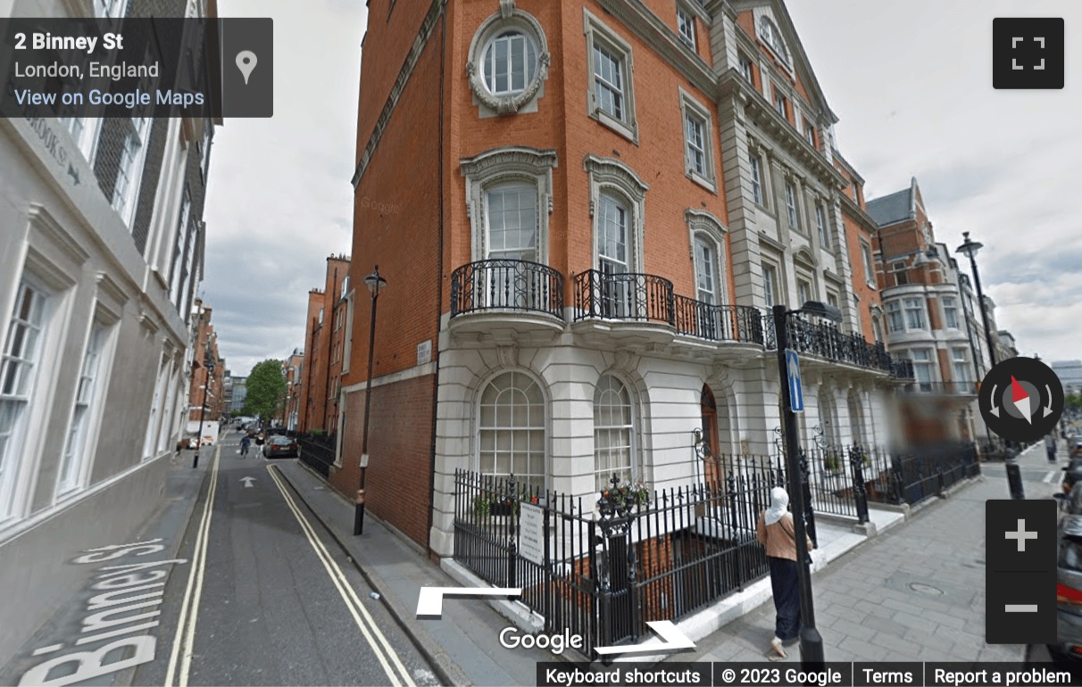 Street View image of 84 Brook Street, Mayfair, The Grosvenor Estate, London, W1K, Central London, UK